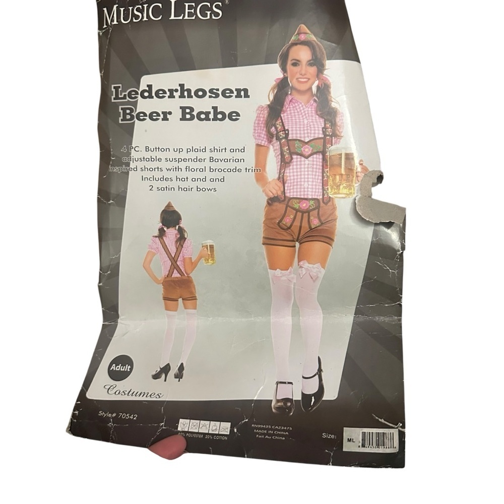 Music Legs Oktoberfest Pink Plaid Costume Shirt